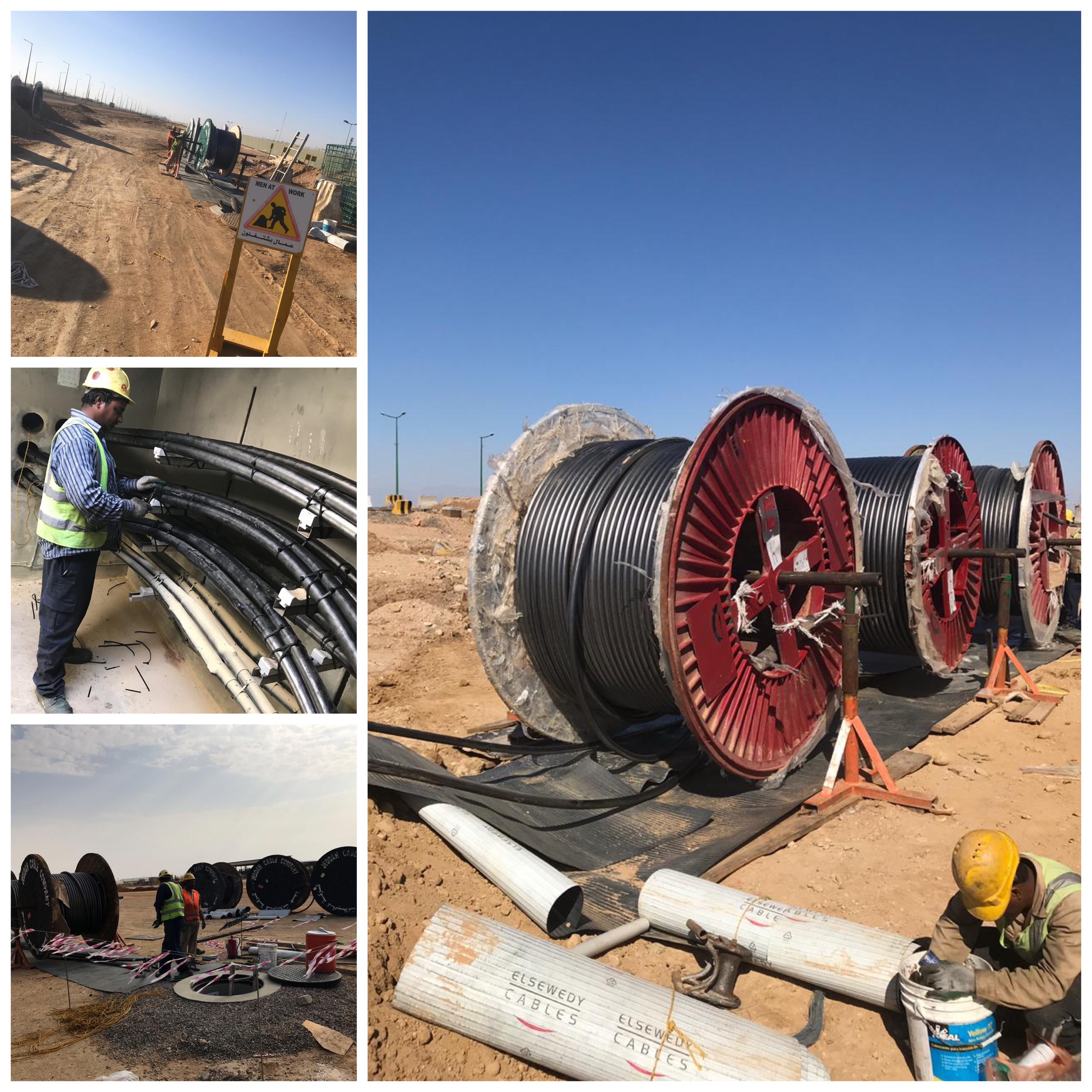 Installation power and fiber optic cables for yanbu north
