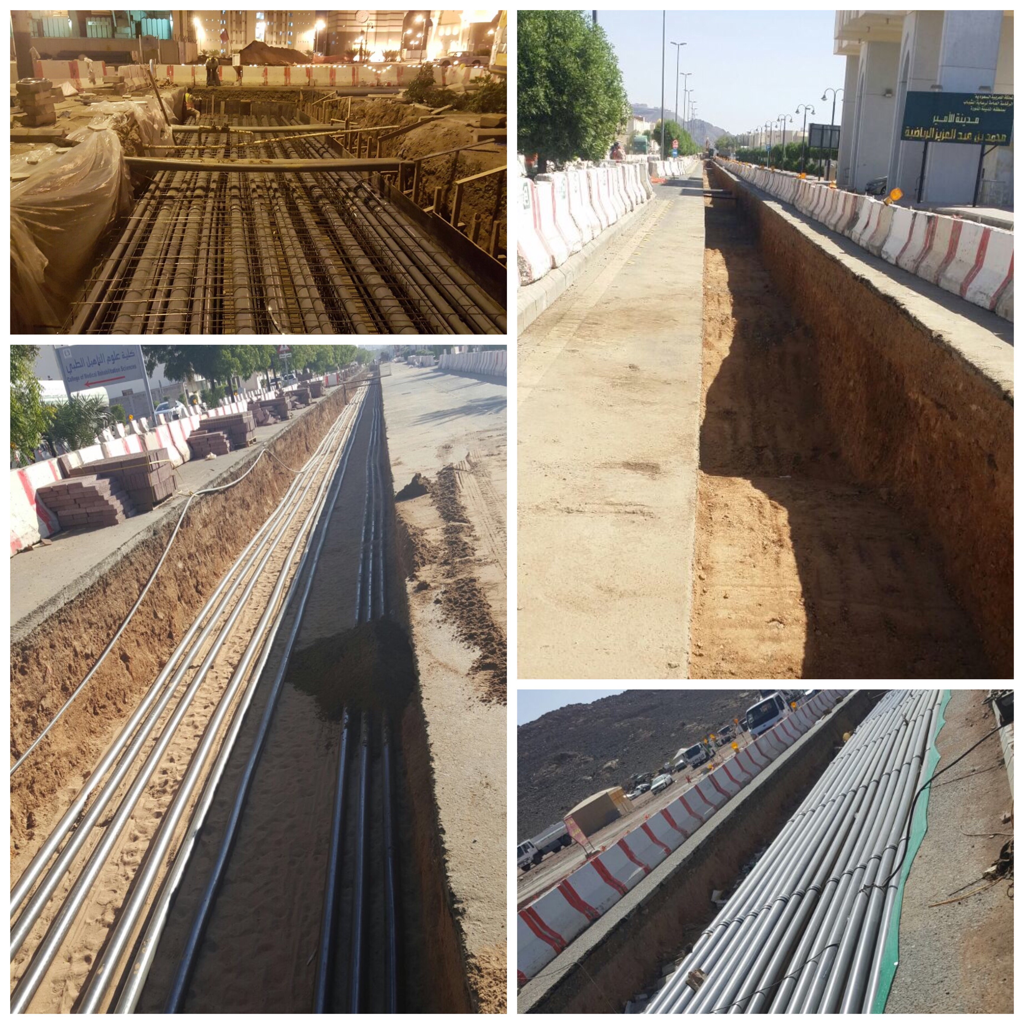 Installation power and fiber optic cables to connect six substation